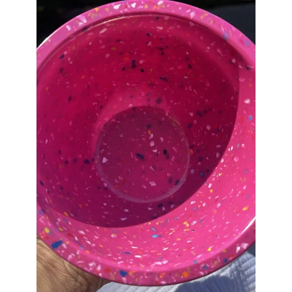 Zak! Designs Speckled Confetti Dopamine Hot Pink Mixing Bowl Melamine 5.50